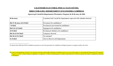 CALENDARI ELECTORAL DECOEMP 2026